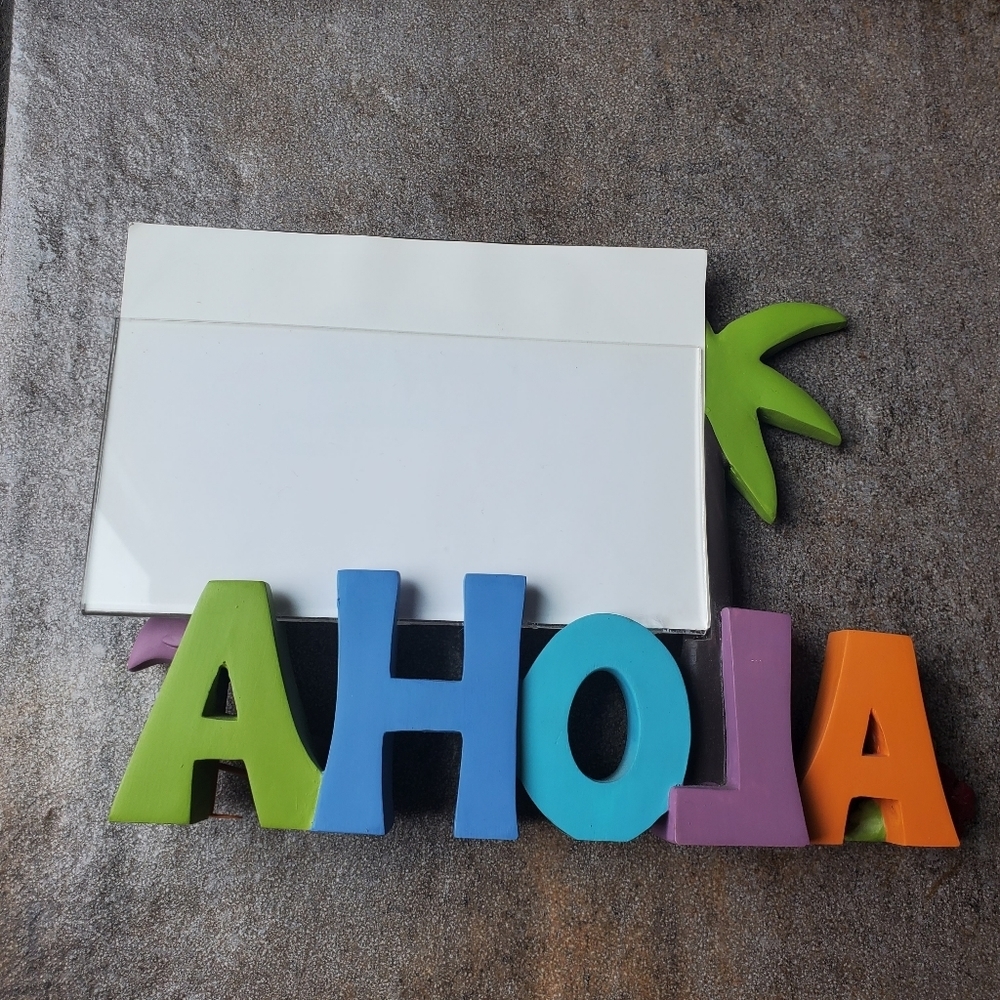 Aloha Photo Frame 6x4 Kohls Horizontal Picture Frame Colorful Palm Tree Flamingo - Picture 6 of 6